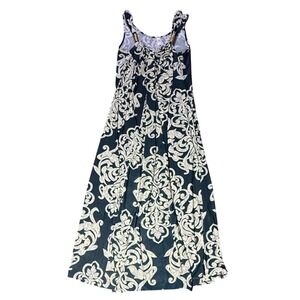 ACE Fashion Maxi Dress Sleeveless Gold Accents‎ Green Cream XXXL